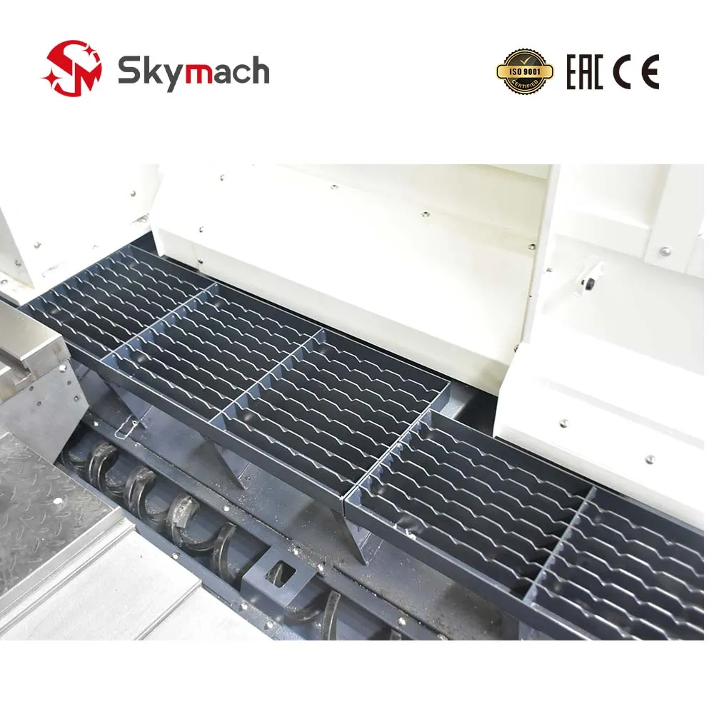 Dual Screw Chip Flumes with Heavy Walkway Steel Safety Grates