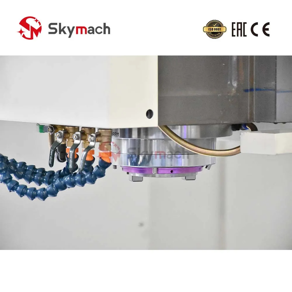 High-Torque 22 kW BT50 Spindle Head & Multi-Nozzle Coolant Ring