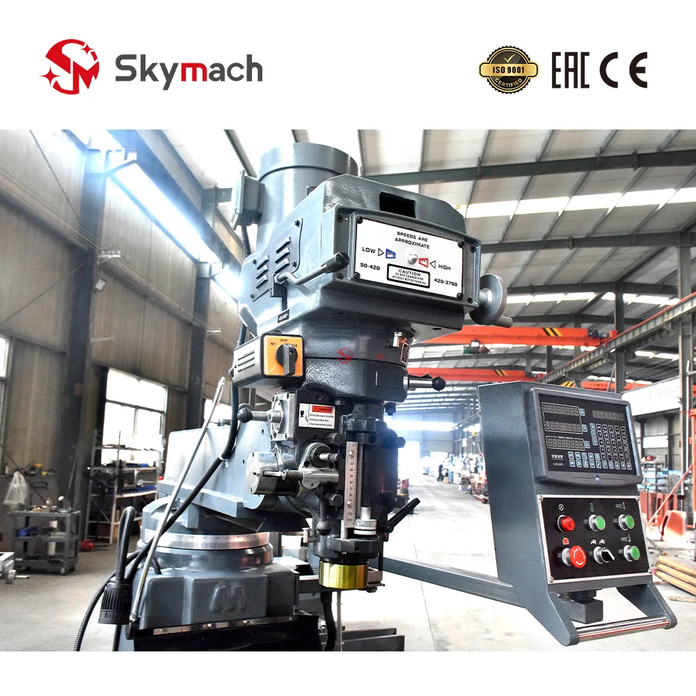 Variable Speed Milling Head & Integrated 3-Axis DRO Console